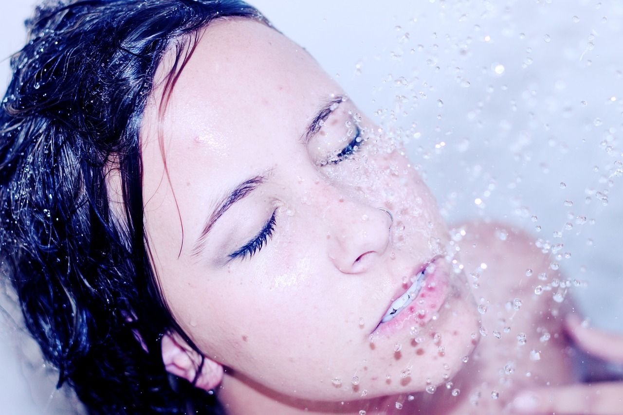 Woman taking a bath